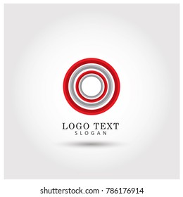 Circle 3D Logo. Symbol & Icon Vector Template.