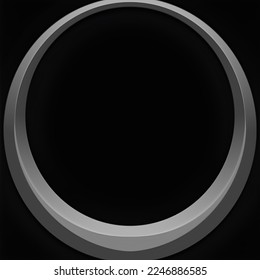 circle 3d rendering vector frame background.3d modern black background with circle silver vector illustration.3d abstract logo design,business icon,web element,metal icon rending.graphic design.real 
