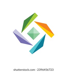 circle 3D shape colored business logo