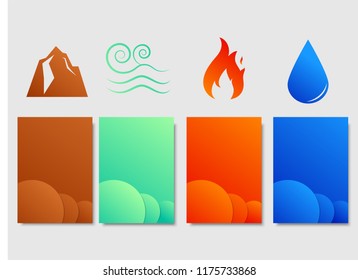 circle of 4 color element background,simple geometric shpae cover design