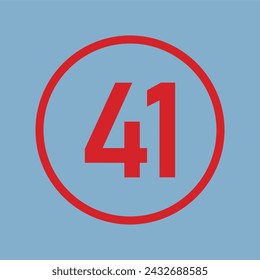 Círculo 41 número de diseño de logotipo de servicio