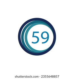 Circle and 59 number Logo deign