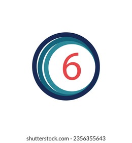 Circle and 6 number Logo Design