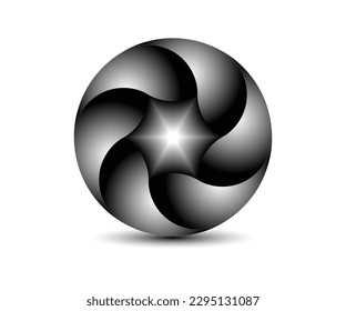 Circle with 6 segments and gradients logo or icon