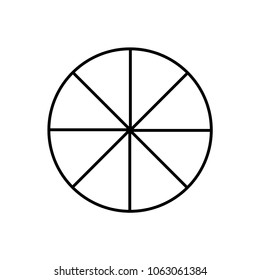Circle 8 pieces of black contour on white background