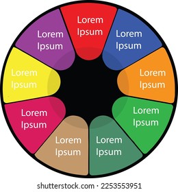 Circle 9 sections vector.Infographics for business concept. Can be used for presentations banner, workflow layout, process diagram, flow chart, info graph
