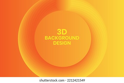 Fondo anaranjado de la capa de papel 3D abstracta en círculo