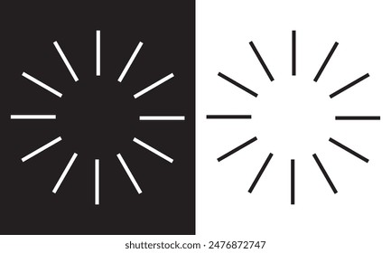 Circle abstract art, circular shape for decoration, circular radial lines element, concentric lines. isolated on white and black background. EPS 10