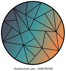 Circle Abstract Art Geometric Polygon Triangle in Orange, Blue, Green for Card, Shirt, Template, Poster. Graphic Resource, Elements, Vector Illustration EPS 10