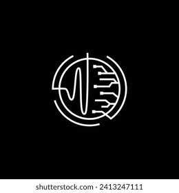Circle Abstract Artificial Intelligent Logo Design Template Vector Illustration