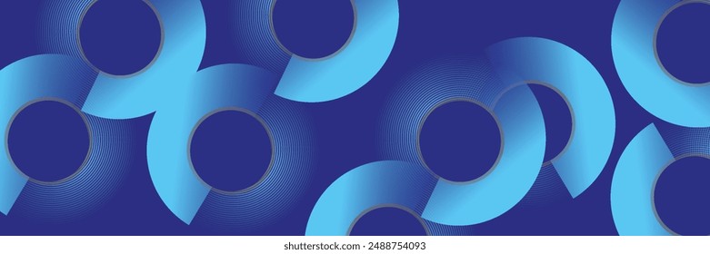 Circle abstract background. Blue gradient circular shape elements. Minimalist geometric pattern. Modern design. vektor