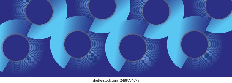 Circle abstract background. Blue gradient circular shape elements. Minimalist geometric pattern. Modern design. vektor