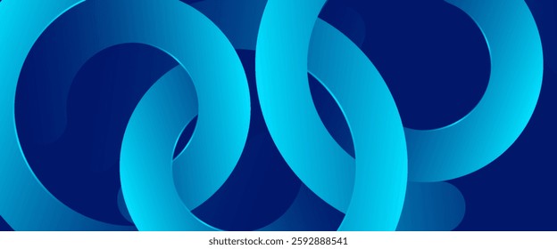 Circle abstract background. Blue gradient circular shape elements. Minimalist geometric pattern. Modern design