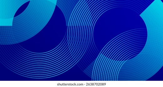 Circle abstract background. Blue gradient circular shape elements. Minimalist geometric pattern. Modern design. Suit for presentation, brochure, cover, wallpaper, website, business, backdrop