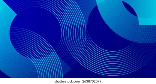 Circle abstract background. Blue gradient circular shape elements. Minimalist geometric pattern. Modern design. Suit for presentation, brochure, cover, wallpaper, website, business, backdrop