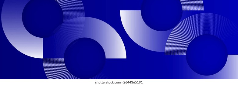 Circle abstract background. Blue gradient circular shape elements. Minimalist geometric pattern. Modern design.vector eps10