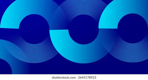 Circle abstract background. Blue gradient circular shape elements. Minimalist geometric pattern. Modern design. Suit for presentation, brochure, cover, wallpaper, website, business, backdrop
