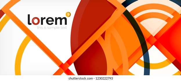 Circle abstract background, bright colorful round geometric shapes, vector illustration