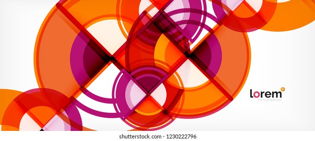 Abstrakter Circle-Hintergrund, hellbunter, runde geometrische Formen, Vektorgrafik