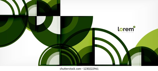 Circle abstract background, bright colorful round geometric shapes, vector illustration