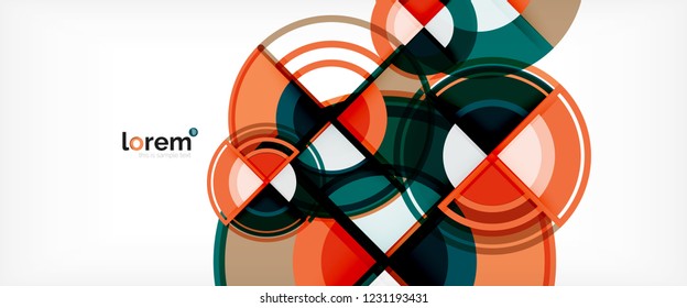 Abstrakter Circle-Hintergrund, hellbunter, runde geometrische Formen, Vektorgrafik