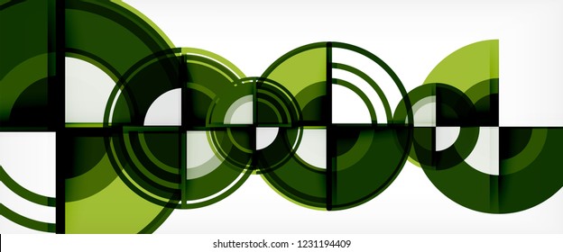 Circle abstract background, bright colorful round geometric shapes, vector illustration