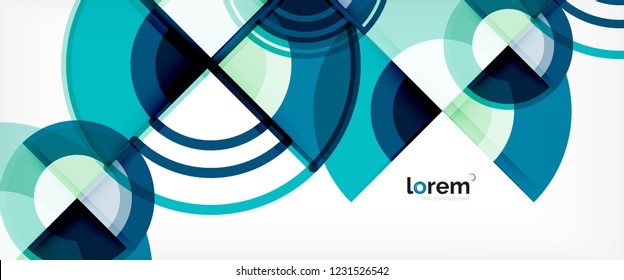 Circle abstract background, bright colorful round geometric shapes, vector illustration