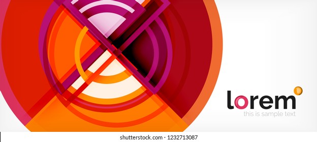 Abstrakter Circle-Hintergrund, hellbunter, runde geometrische Formen, Vektorgrafik