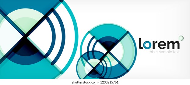 Fondo abstracto del círculo, formas geométricas redondeadas brillantes, ilustración vectorial