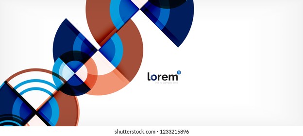 Fondo abstracto del círculo, formas geométricas redondeadas brillantes, ilustración vectorial