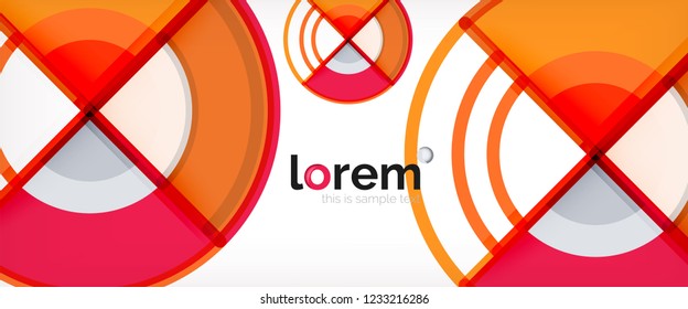 Fondo abstracto del círculo, formas geométricas redondeadas brillantes, ilustración vectorial