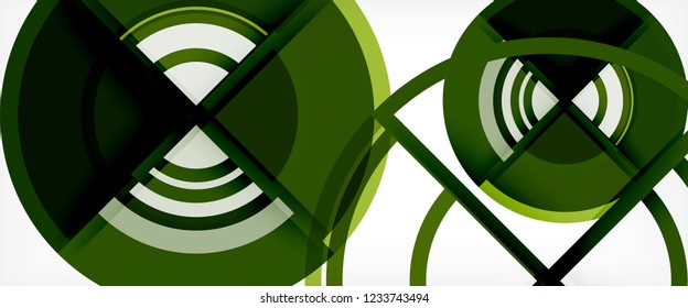 Circle abstract background, bright colorful round geometric shapes, vector illustration