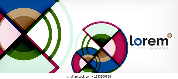 Abstrakter Circle-Hintergrund, hellbunter, runde geometrische Formen, Vektorgrafik