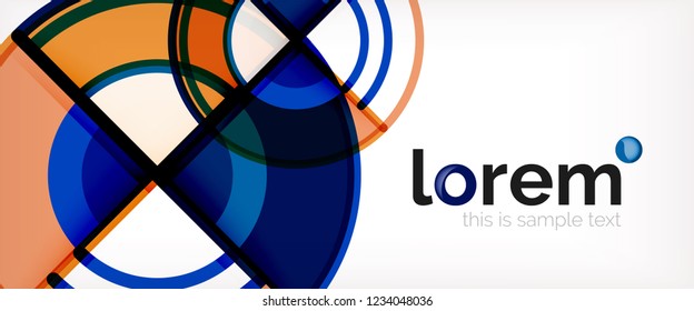 Abstrakter Circle-Hintergrund, hellbunter, runde geometrische Formen, Vektorgrafik