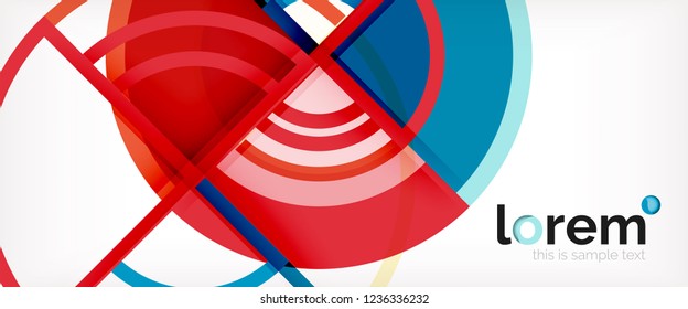 Fondo abstracto del círculo, formas geométricas redondeadas brillantes, ilustración vectorial