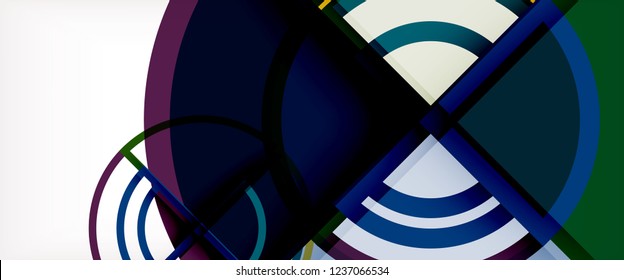 Abstrakter Circle-Hintergrund, hellbunter, runde geometrische Formen, Vektorgrafik