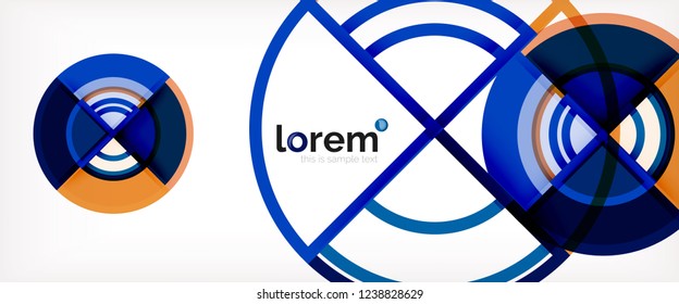 Circle abstract background, bright colorful round geometric shapes, vector illustration