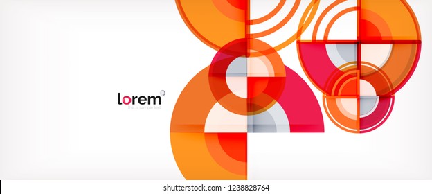 Fondo abstracto del círculo, formas geométricas redondeadas brillantes, ilustración vectorial