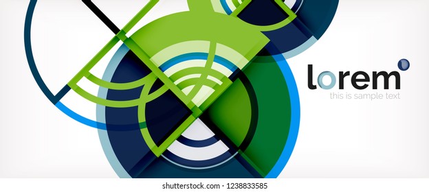 Circle abstract background, bright colorful round geometric shapes, vector illustration