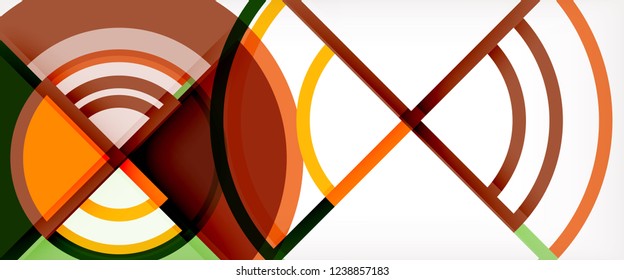 Circle abstract background, bright colorful round geometric shapes, vector illustration