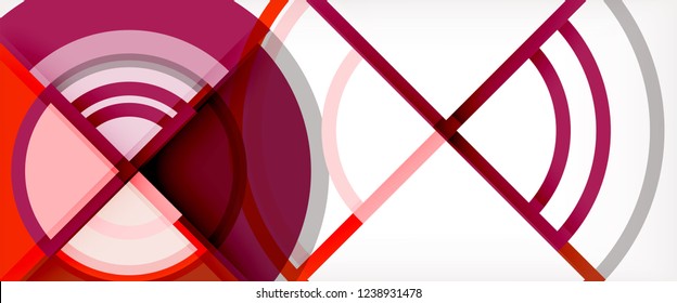 Circle abstract background, bright colorful round geometric shapes, vector illustration