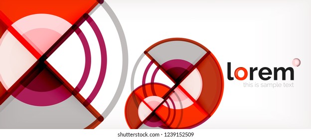 Fondo abstracto del círculo, formas geométricas redondeadas brillantes, ilustración vectorial