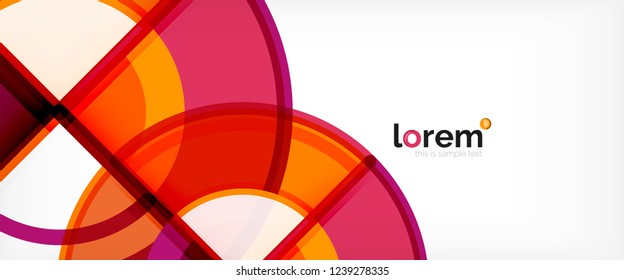 Circle abstract background, bright colorful round geometric shapes, vector illustration
