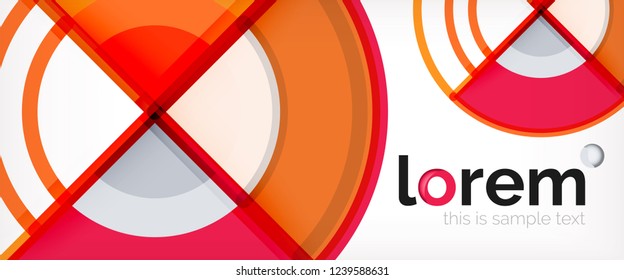 Circle abstract background, bright colorful round geometric shapes, vector illustration