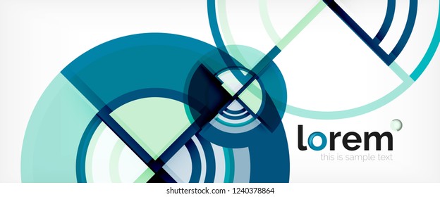 Circle abstract background, bright colorful round geometric shapes, vector illustration