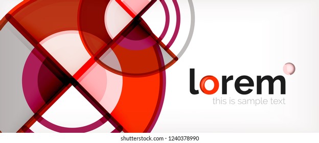 Circle abstract background, bright colorful round geometric shapes, vector illustration