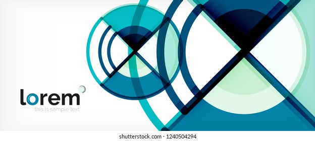 Circle abstract background, bright colorful round geometric shapes, vector illustration