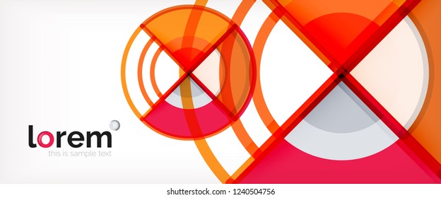 Circle abstract background, bright colorful round geometric shapes, vector illustration