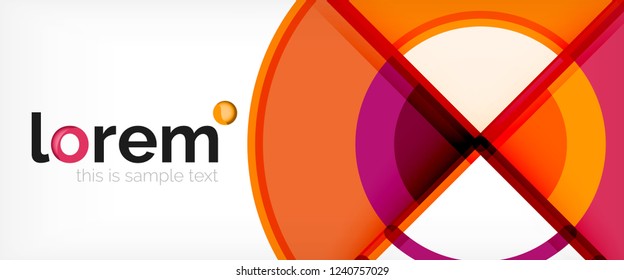 Circle abstract background, bright colorful round geometric shapes, vector illustration