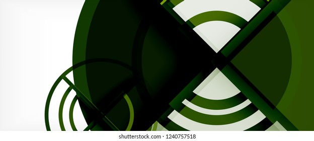 Circle abstract background, bright colorful round geometric shapes, vector illustration